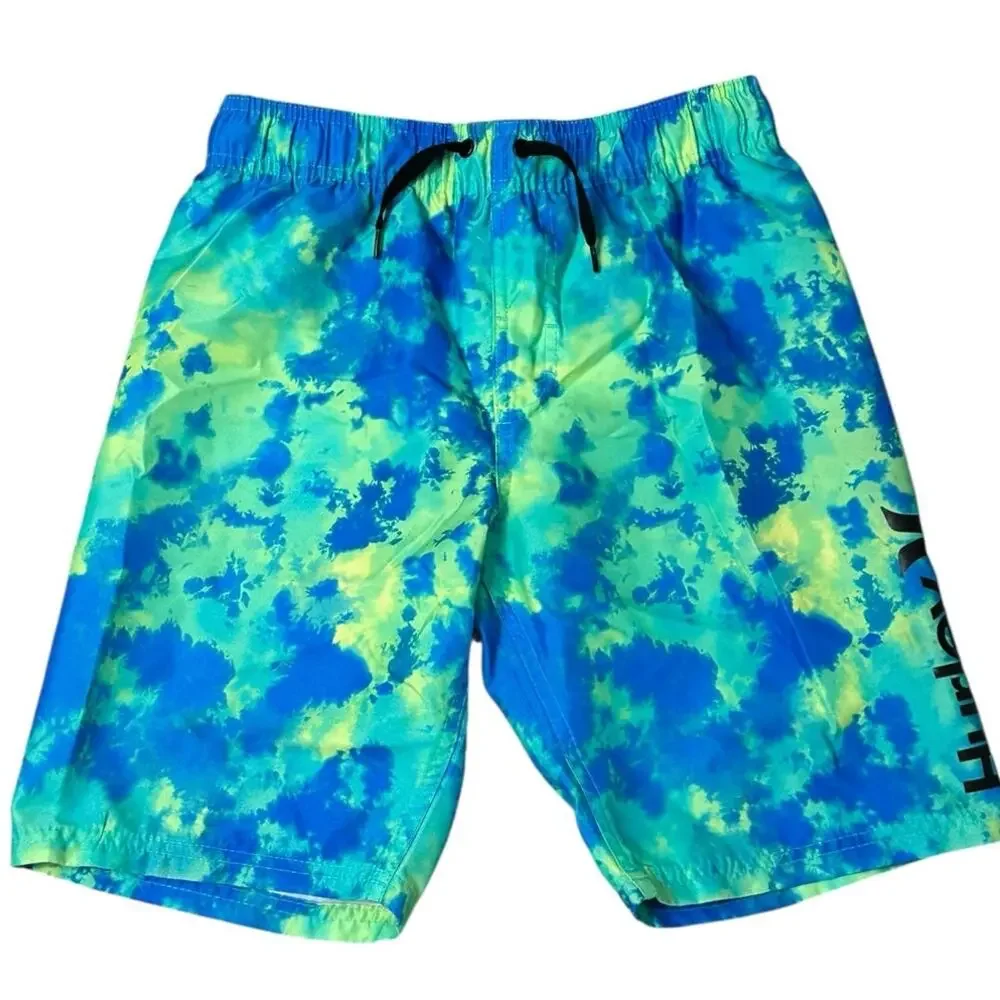 HURLEY Boys Tie Dye Swim Trunks Medium NWOT